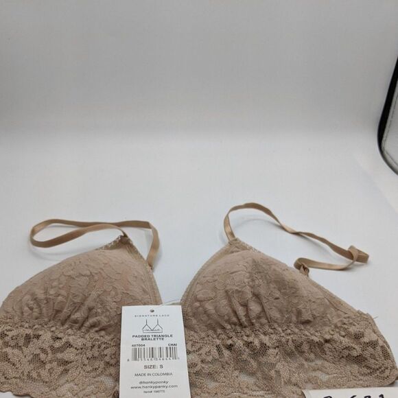 Hanky Panky Women's Signature Lace Padded Bralette, Chai, Tan, S - New - Picture 6 of 6
